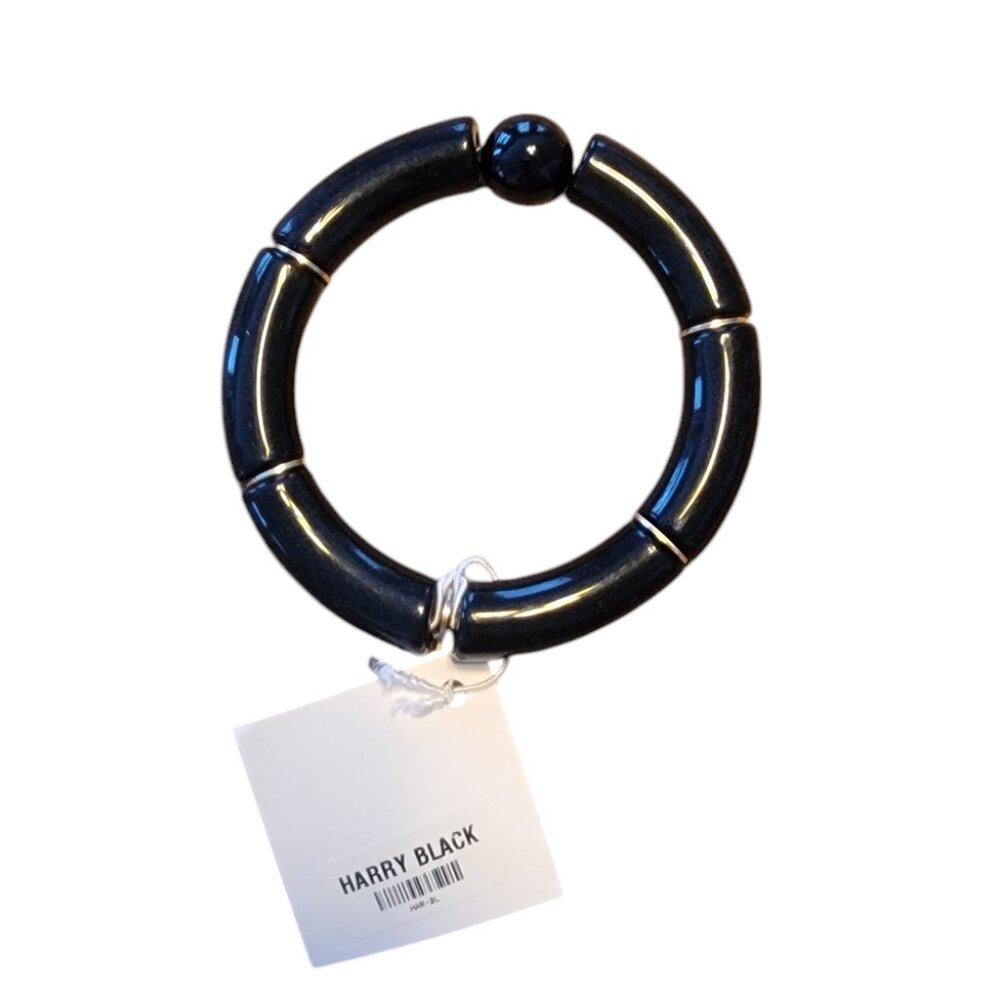 Meghan Browne Style Harry Black Chunky Stretch Bracelet